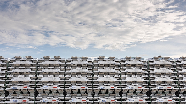 Aluminium ingots at a lay down area at BSL