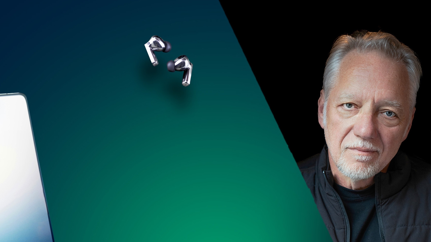 Banner image of Edward Burtynsky highlighting mobile phone and in-ears