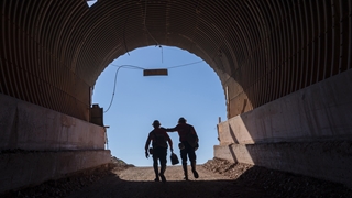 Argyle underground mining manager and operator at the underground portal for the last time
