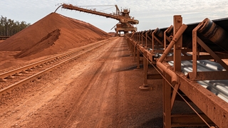 Conveyor and reclaimer at our Weipa site