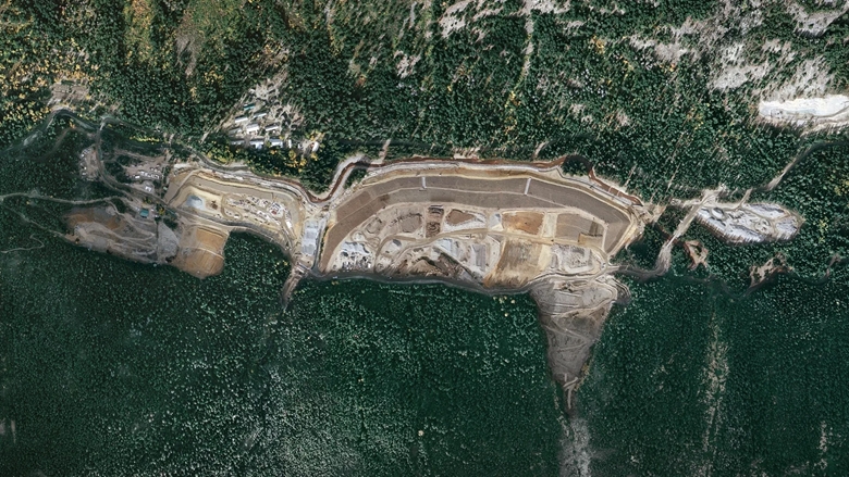 Aerial view of the Holden site in 2020, during the construction phase of the remediation works.