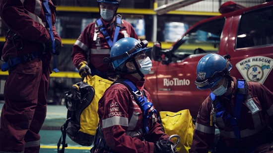 Emergency Response Team members in training at IOC Operations Labrador City, NL Canada