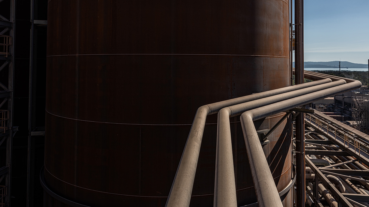 Plant equipment at Yarwun Refinery