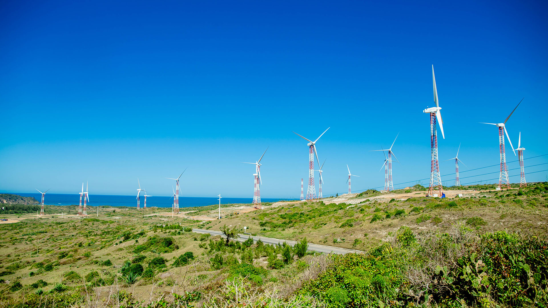 Wind plant under construction