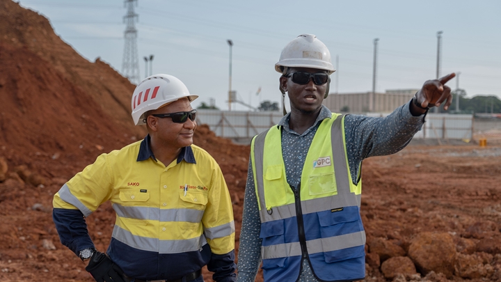 Two people at Simandou operations