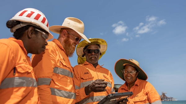 Amrun Land and Sea Management Program employees carrying out turtle surveys at Amrun Operations, Weipa, Australia