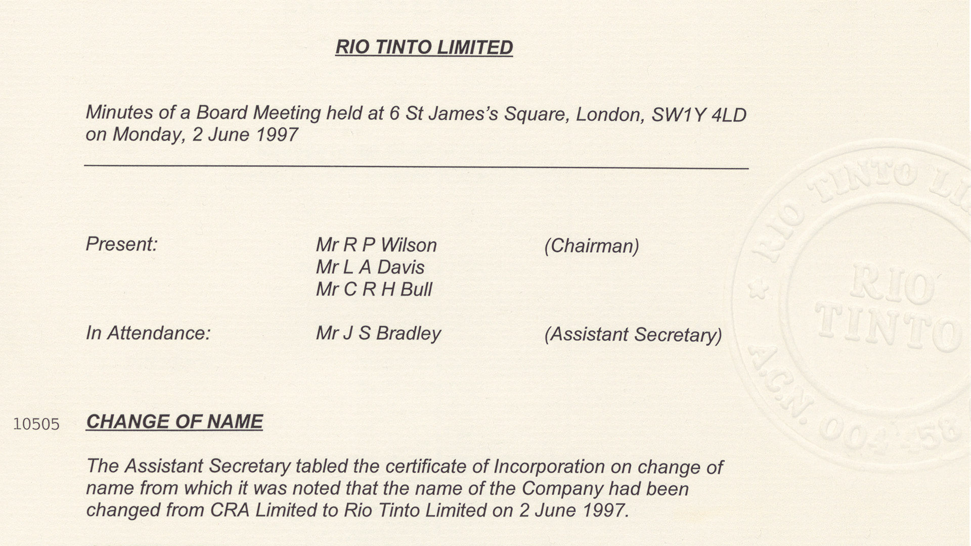 CRA officially becomes Rio Tinto