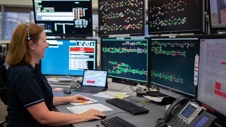 Train controller at our Operations Centre Perth, Western Australia