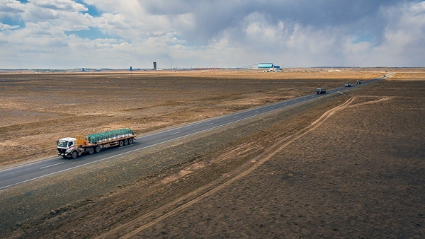 Oyu Tolgoi copper concentrate being transported for shipment