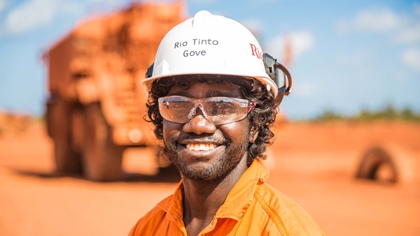 An employee at our Gove bauxite mine in Queensland, Australia
