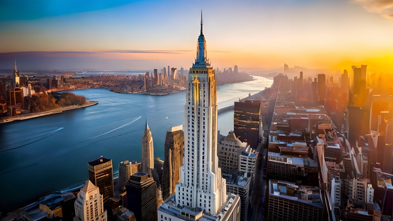 Aerial view of the Empire State Building