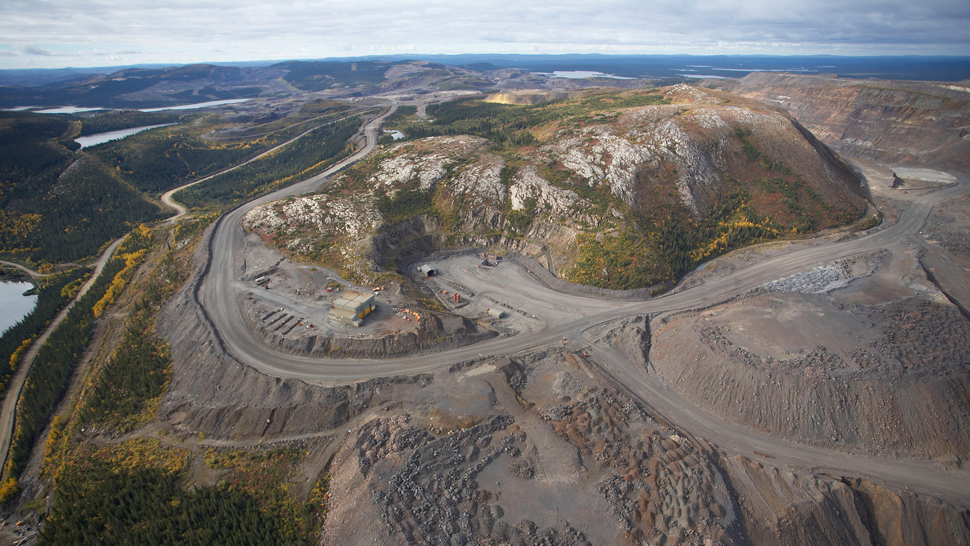 A distant view of a pocket of Luce Pit, IOC, Labrador City 