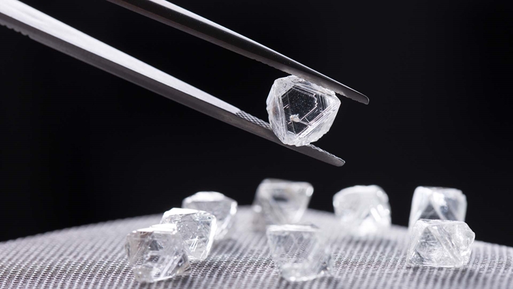 Rough diamonds from Diavik Diamond Mine in Canada